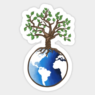 Earth and Tree Of Life Sticker